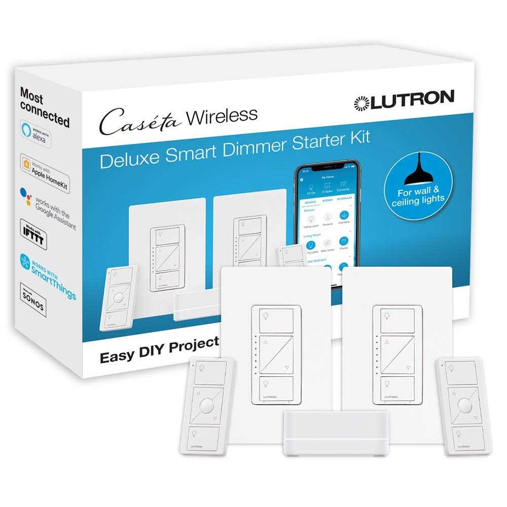 Lutron Casta Deluxe Smart Dimmer-Schalter-Kit mit Casta Smart Hub