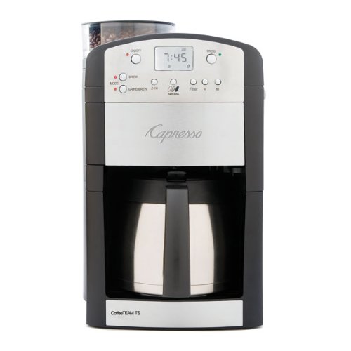 Capresso 465 CoffeeTeam TS 10-Tassen-Digitalkaffeemaschine mit konischem Mahlwerk und Thermokaraffe