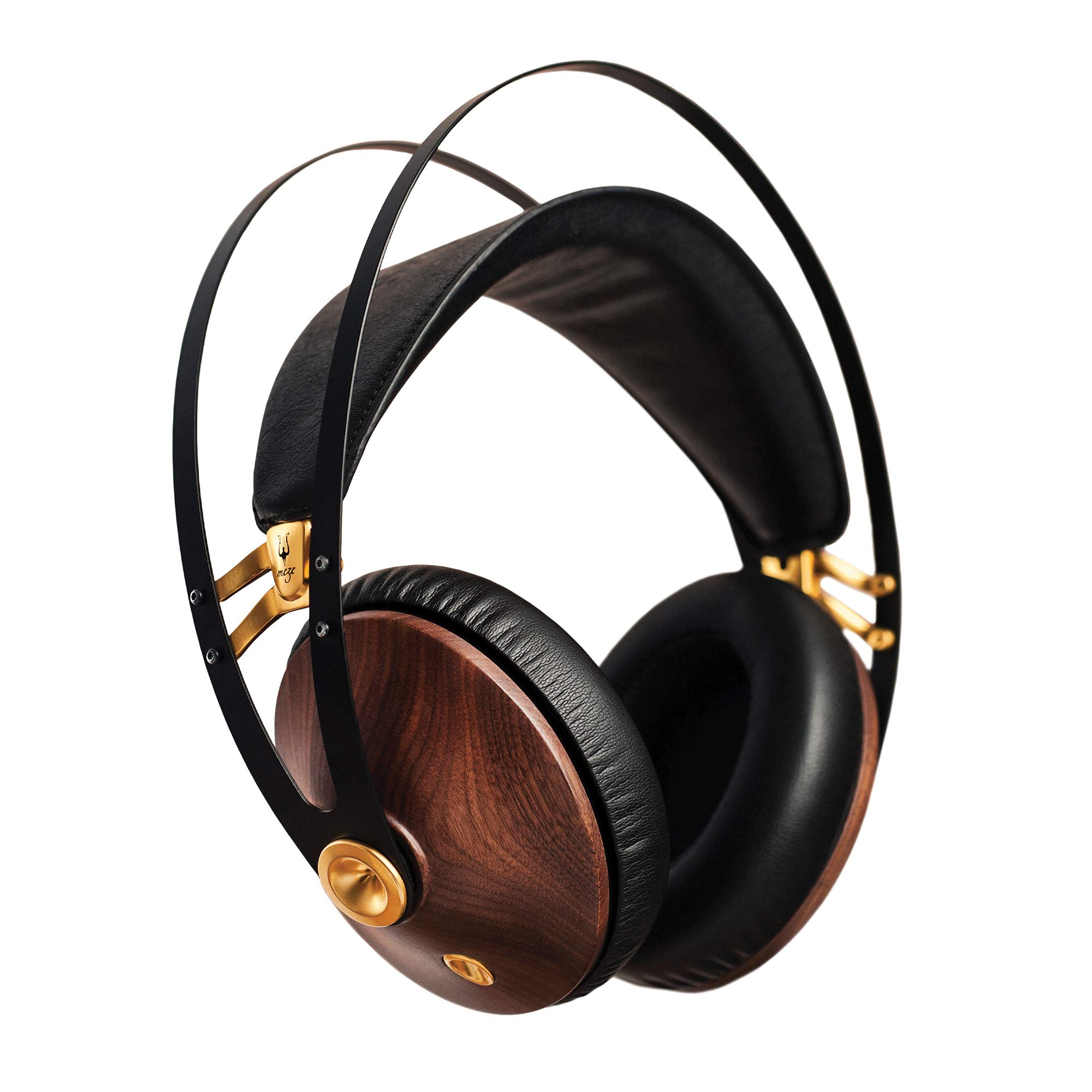 Meze Headphones Meze 99 Classics Walnussgold | Kabelgebundene Over-Ear-Kopfhörer mit Mikrofon und selbstverstellbarem Kopfbügel | Klassisches geschlossenes Holz-Headset für Audiophile