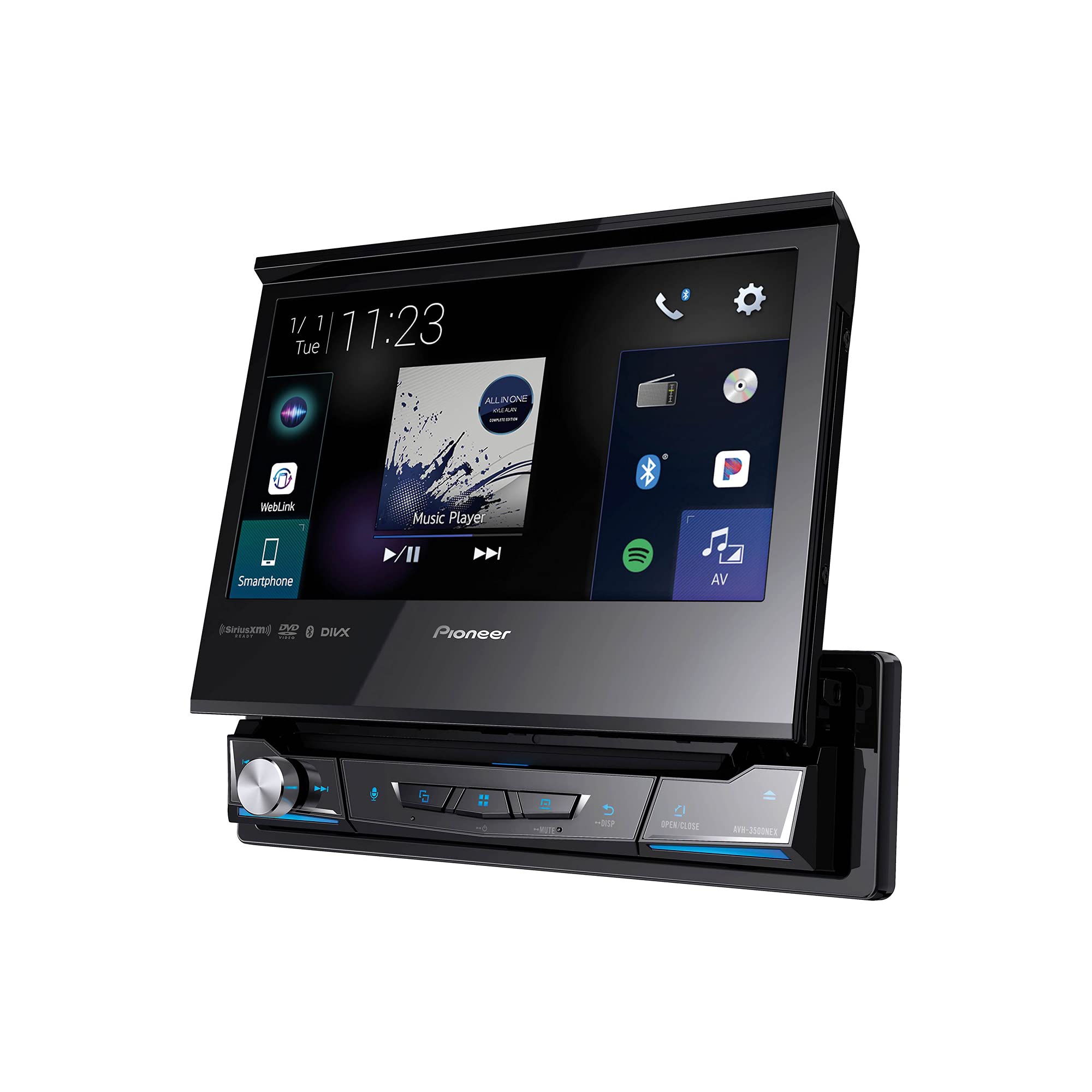 Pioneer AVH-3500NEX 1-Din 7-Zoll ausklappbarer AV-Receiver mit Carplay und Android Auto