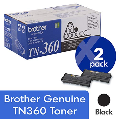 Brother Original TN360 2er-Pack schwarze Tonerkartusche mit hoher Reichweite und einer Ergiebigkeit von ca. 2.600 Seiten pro Kartusche