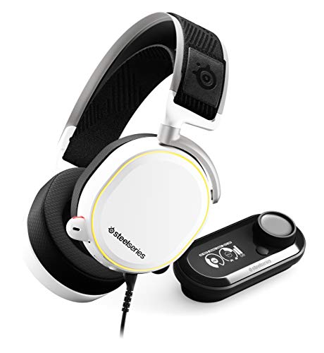 SteelSeries Kabelgebundenes Gaming-Headset Arctis Pro + GameDAC – Zertifiziertes Hi-Res-Audio – Dedizierter DAC und Verstärker – für PS4 und PC – Weiß