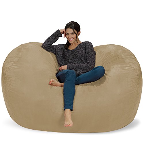 Chill Sack Sitzsack-Stuhl: Riesige 6'-Möbeltasche aus Memory-Schaum und große Liege – großes Sofa mit weichem Mikrofaserbezug
