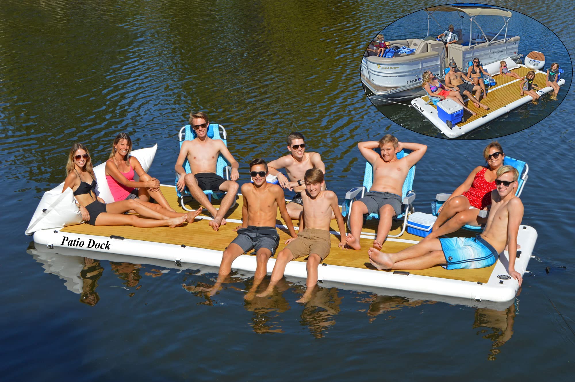 Island Hopper Patio Dock 15 Fuß aufblasbares Sch...