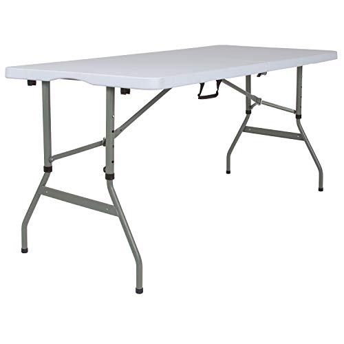 Flash Furniture Klapptisch mit Granitplatte in Weiß und Grau B