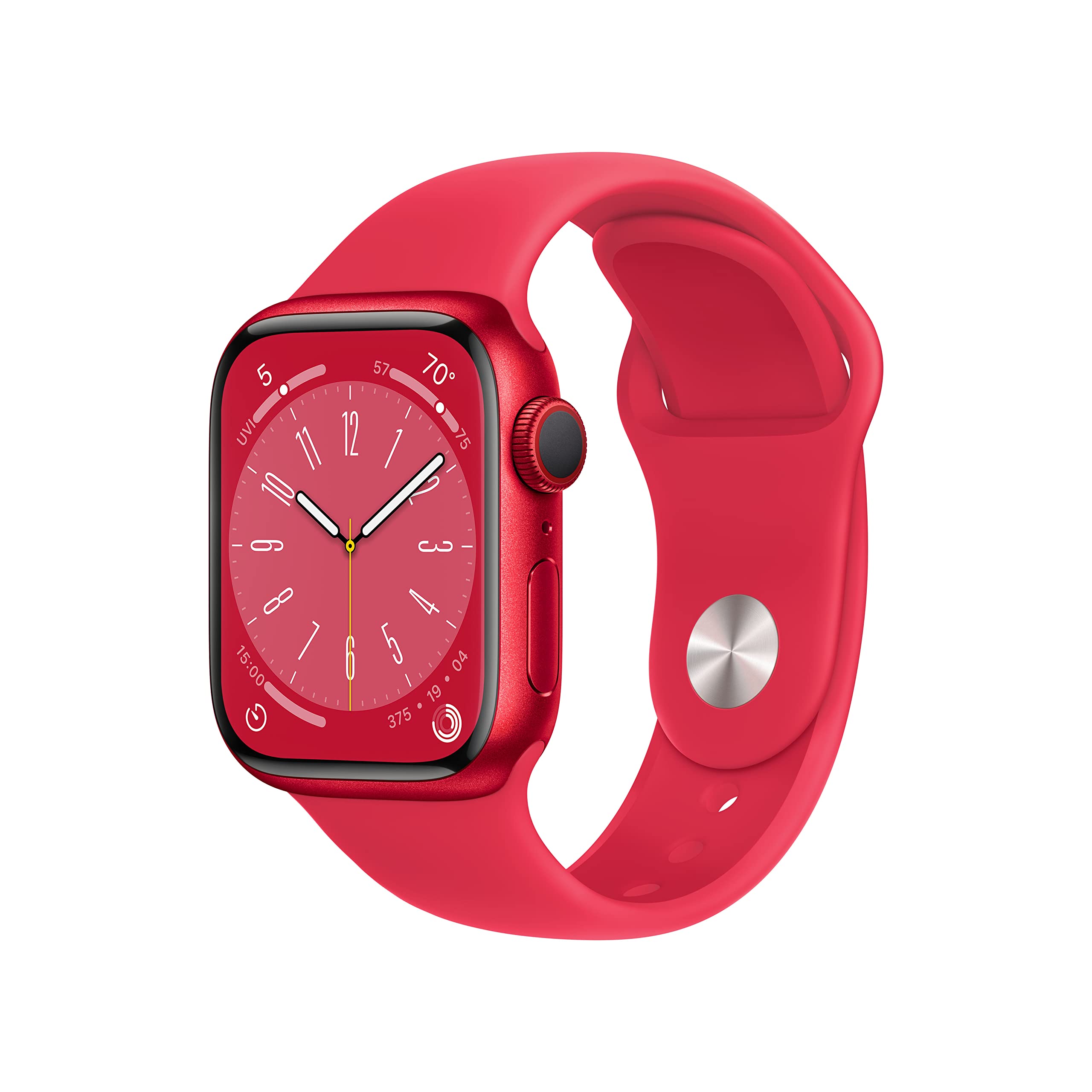 Apple Watch Series 8 [GPS + Cellular 45 mm] Smartwatch mit Aluminiumgehäuse und Sportarmband