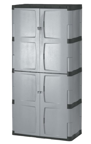 Rubbermaid 72-Zoll-Aufbewahrungsschrank aus Kunstharz mit vier Regalen und zwei Türen (FG708300MICHR)