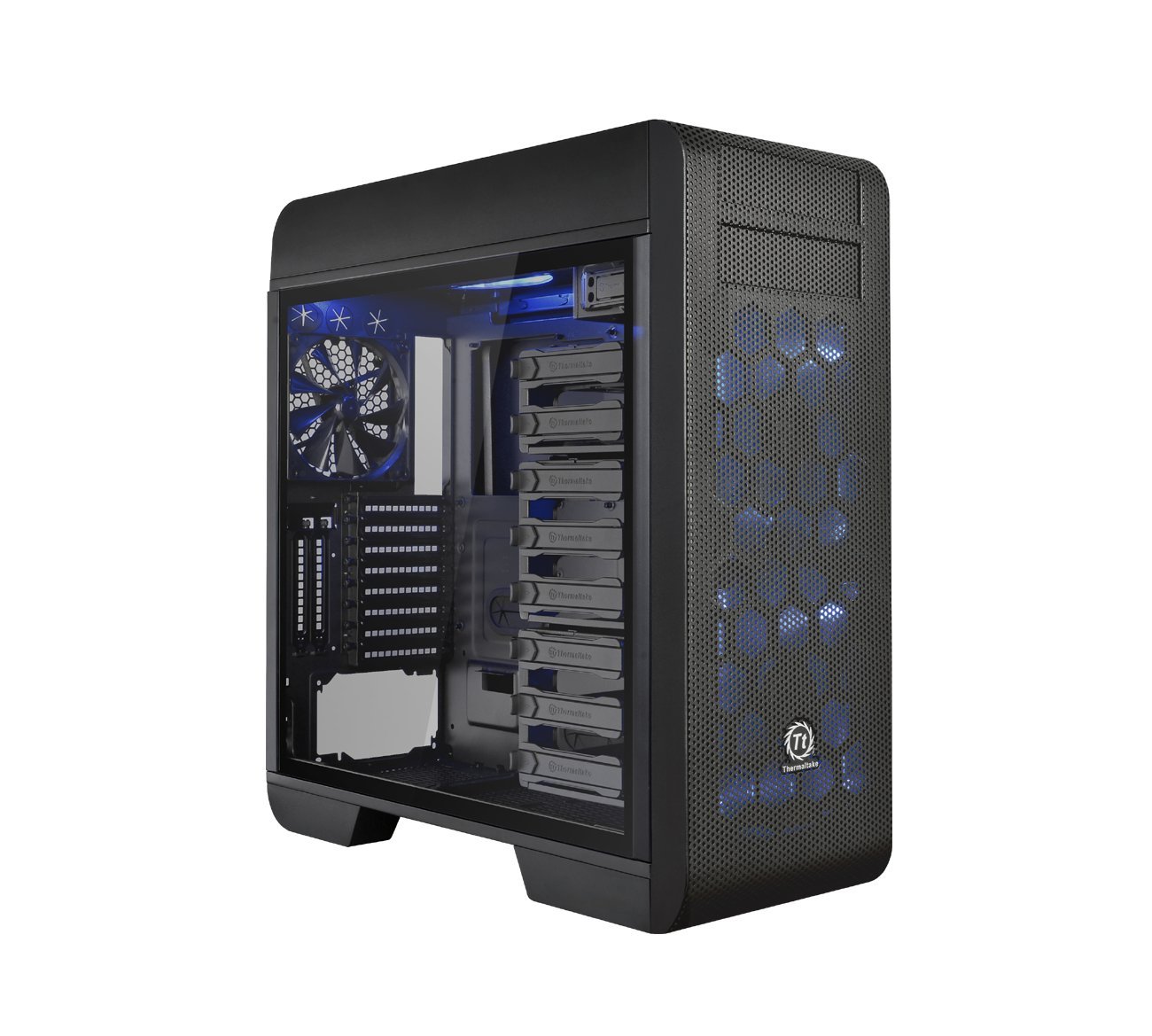 Thermaltake Core V71 Tempered Glass Edition E-ATX Full Tower Tt LCS-zertifiziertes Gaming-Computergehäuse CA-1B6-00F1WN-04