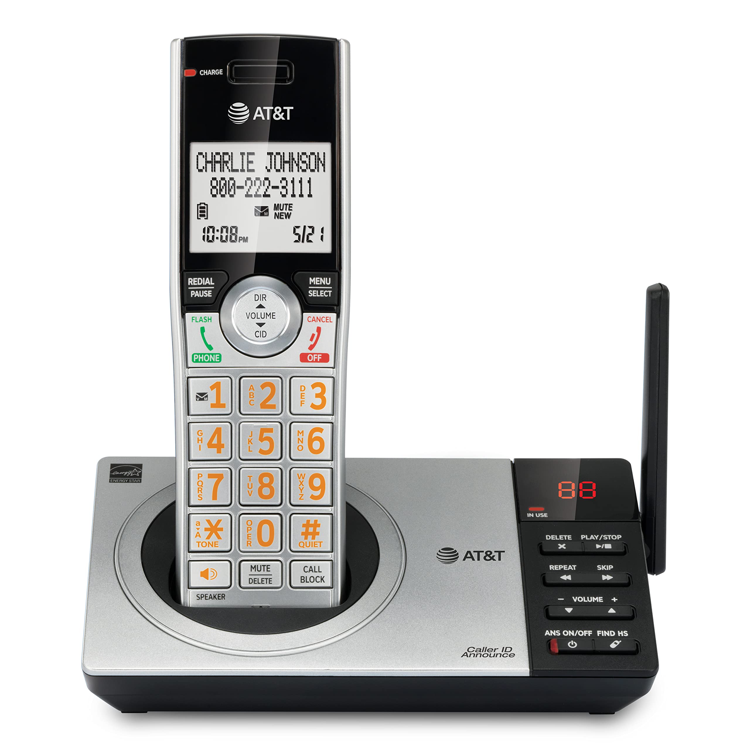 AT&T Erweiterbares Schnurlostelefon mit Anrufbeantworte...