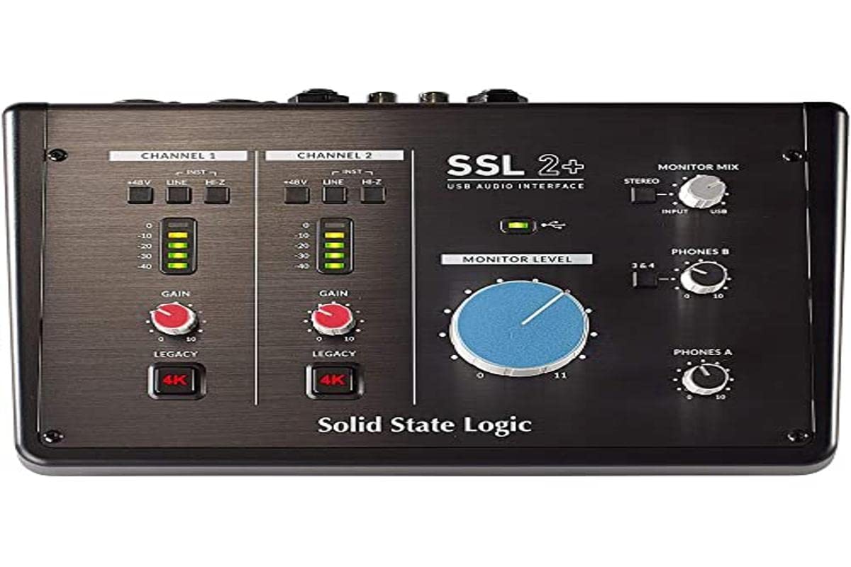 SSL 2+ USB-C-Audioschnittstelle mit 2 Eingängen und 4 Ausgängen