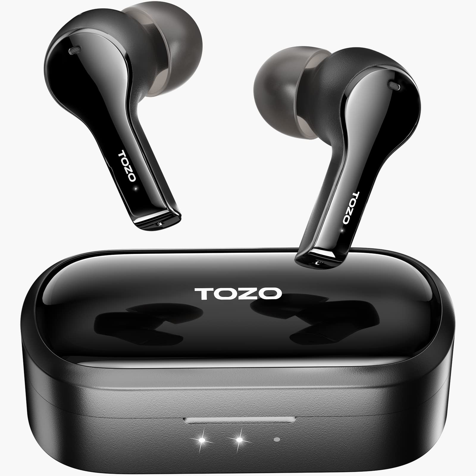  TOZO T9 True Wireless-Ohrhörer Umgebungslärmunterdrückung 4 Mikrofone Anrufgeräuschunterdrückungskopfhörer Tiefer Bass Bluetooth 5.3 Leichtes kabelloses Ladegehäuse IPX7 Wasserdichtes Headset...
