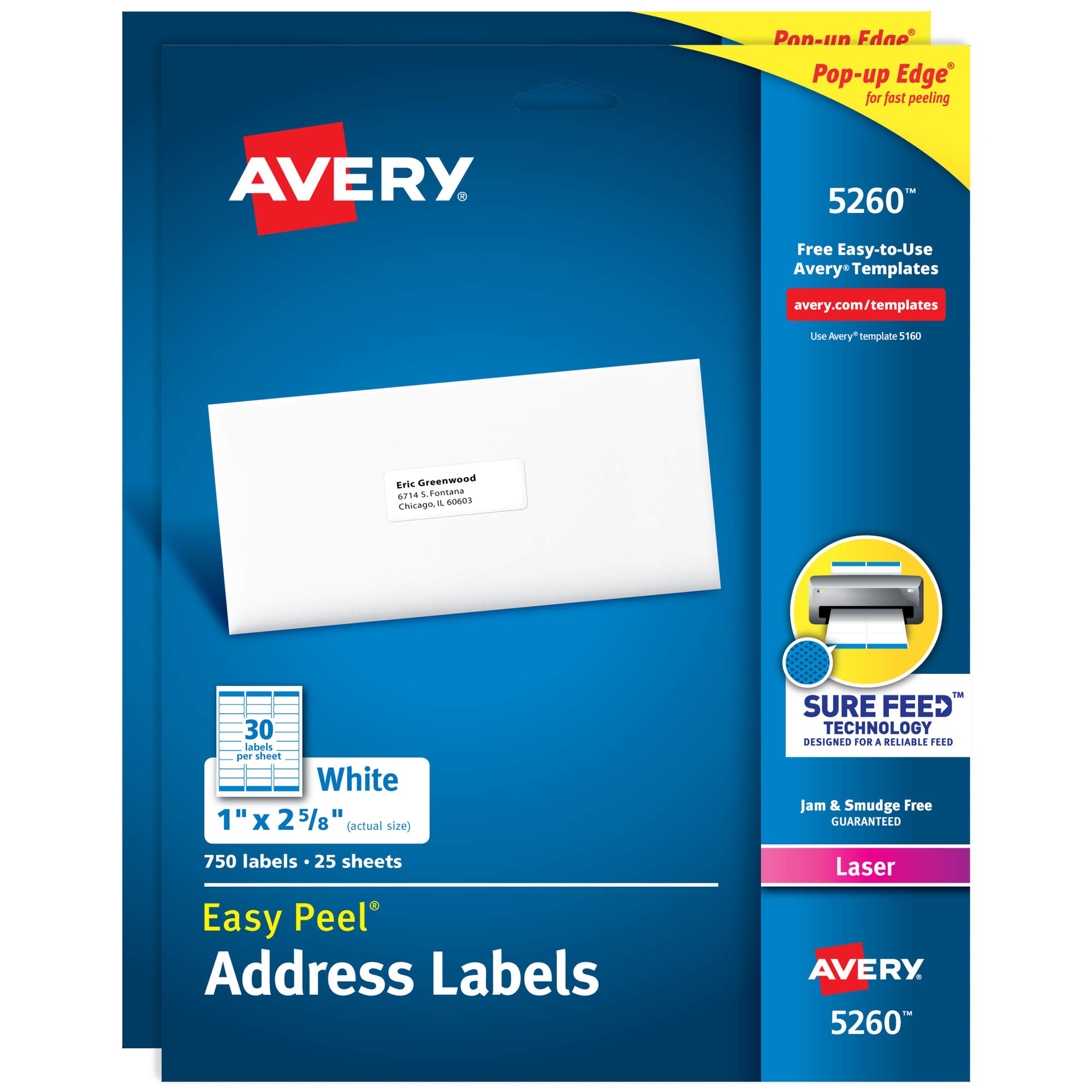 Avery 5160 leicht abziehbare Adressetiketten