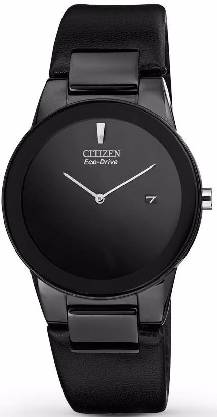 Citizen Herren AU1065-07E Eco-Drive Axiom Uhr mit schwarzem Lederband