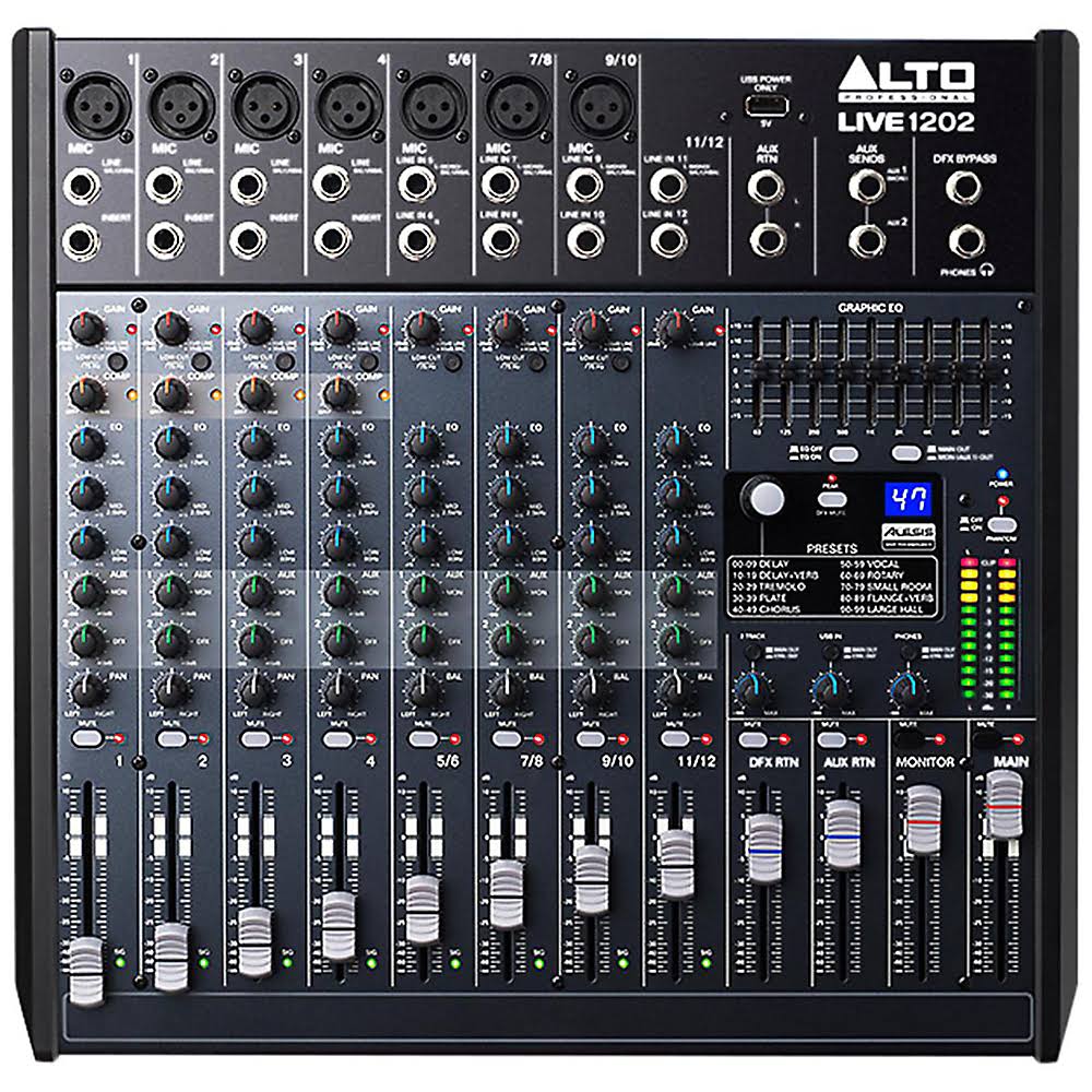 inMusic Brands Inc. Alto Professional Live 1202 | 12-Kanal / 2-Bus-Mixer mit 7 XLR-Eingängen