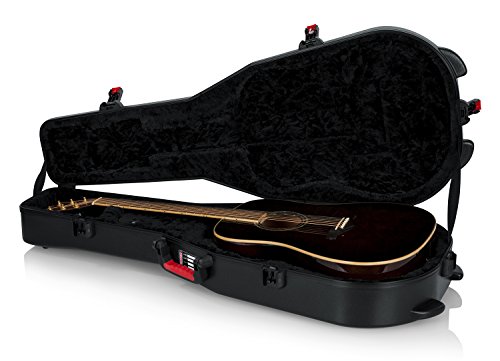 Gator Geformtes Flightcase für akustische Dreadnought-Gitarren mit TSA-zugelassenem Verriegelungsverschluss; (GTSA-GTRDREAD)
