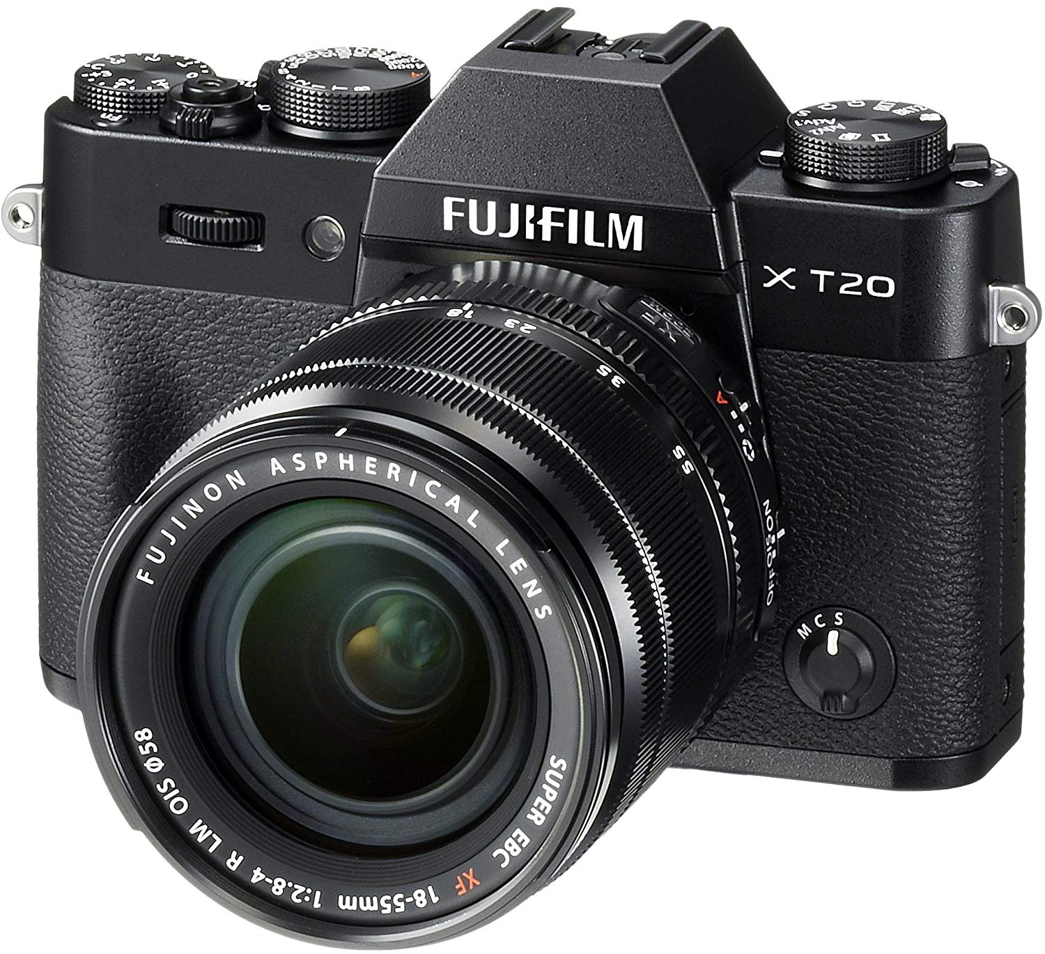 Fujifilm X-T20 spiegellose Digitalkamera mit XF18-55mmF2.8-4.0 R LM OIS-Objektiv - Schwarz