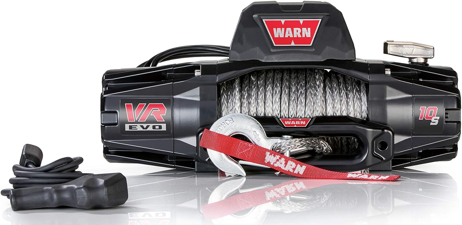 Warn 103253 VR EVO 10-S Electric 12V DC Winch with Synthetic Rope: 3/8