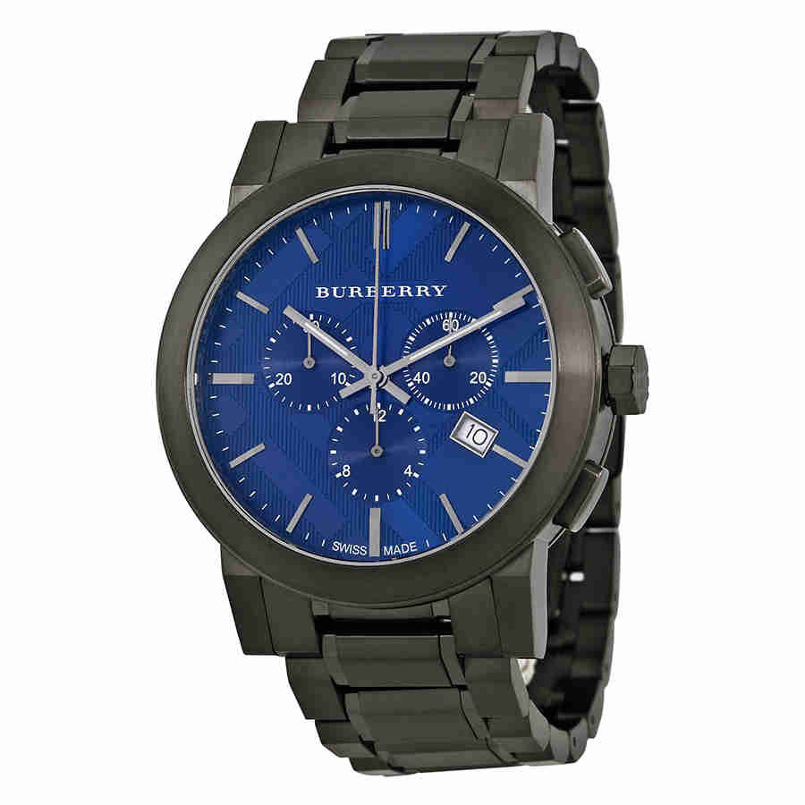 Burberry Herren Swiss Chronograph Grau Ionenbeschichtete Edelstahl Armbanduhr 42mm BU9365