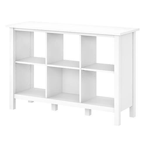 Bush Furniture Broadview 6 Cube Aufbewahrungs-Bücherregal in reinem Weiß