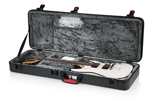 Gator Geformtes Flightcase für E-Gitarre mit interner LED-Beleuchtung und TSA-zugelassener Verriegelung (GTSA-GTRELEC-LED)