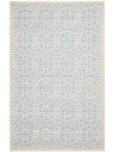 Safavieh Quadratischer Teppich in Hellblau und Elfenbein (8 Fuß L x 8 Fuß B)