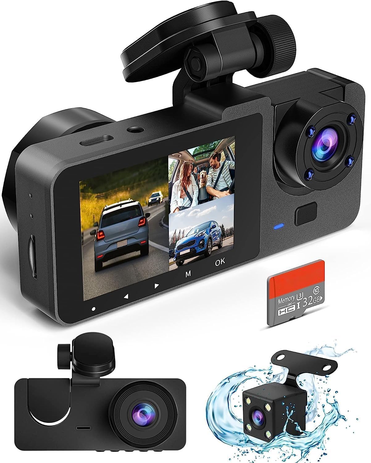 Azacvb Dash Camera for Cars,4K Full UHD Car Camera Fron...