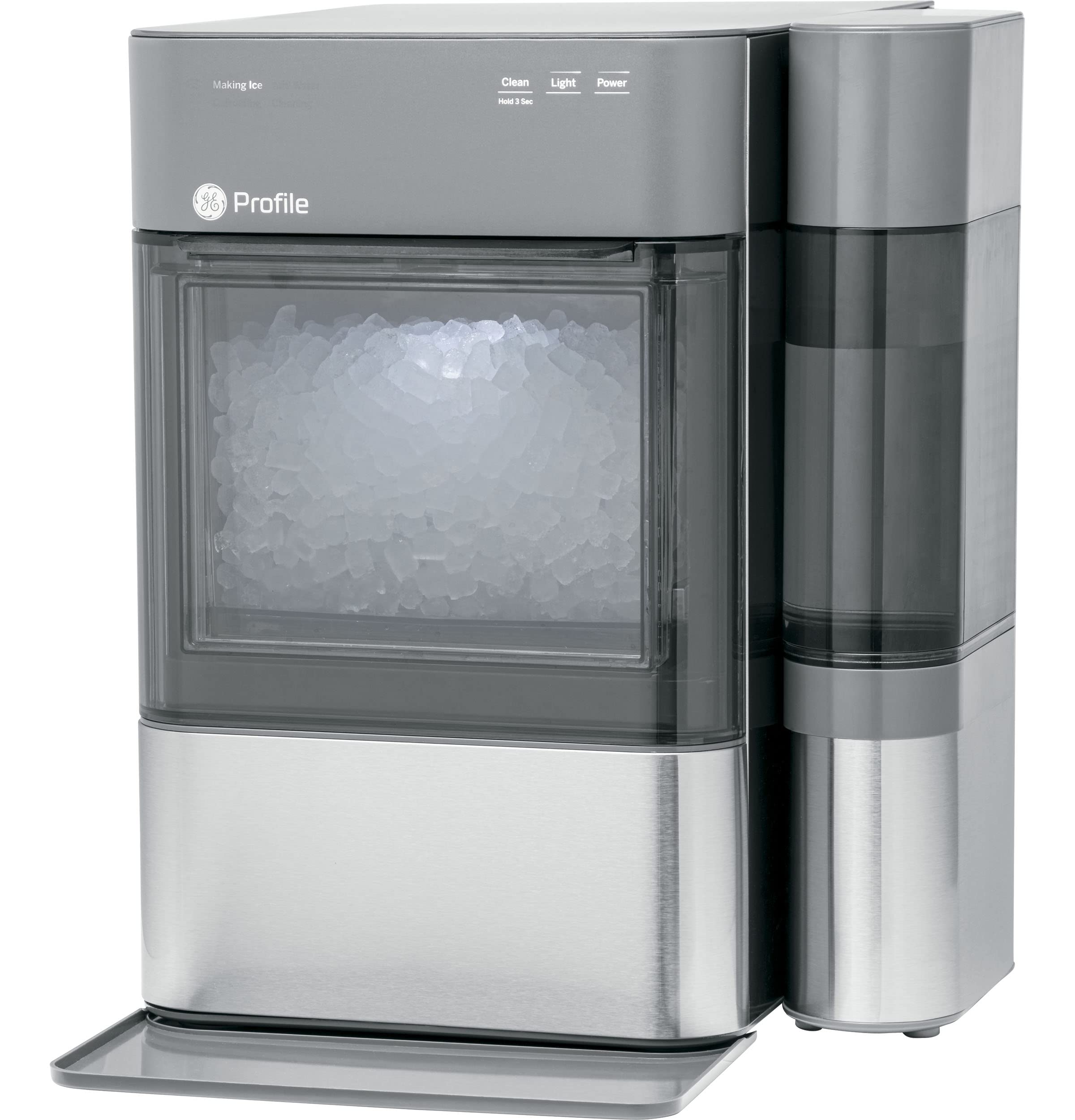 GE Opal 2.0 | Aufsatz-Nugt-Eisbereiter mit seitlichem Tank | Eismaschine mit WiFi-Konnektivität | Smart-Home-Küchen-Essentials | Edelstahl