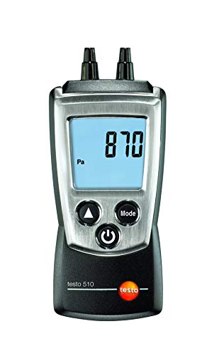 Testo 510 Digitalmanometer I Differenzdruckmessgerät mit zwei Anschlüssen für Klimaanlagen und Lüftungskanäle