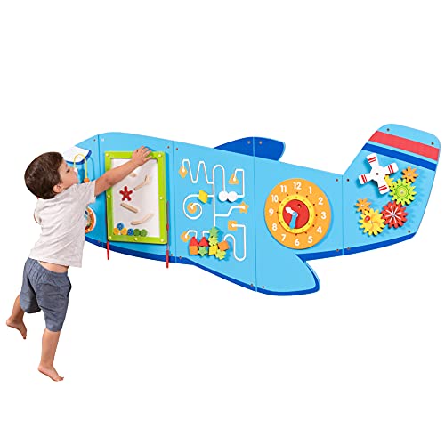 Learning Advantage Flugzeug-Aktivitätswandpaneele – Kleinkind-Aktivitätszentrum – Wandspielzeug für Kinder ab 18 Monaten – Kinderdekoration für Spielbereiche