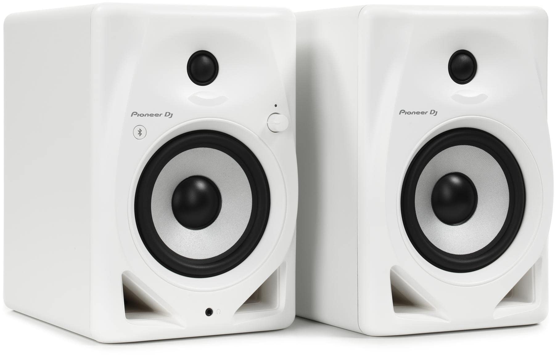 Pioneer DJ DM-50D-BT-W 5-Zoll-Desktop-Aktivmonitor-Lautsprecherpaar mit Bluetooth – Weiß
