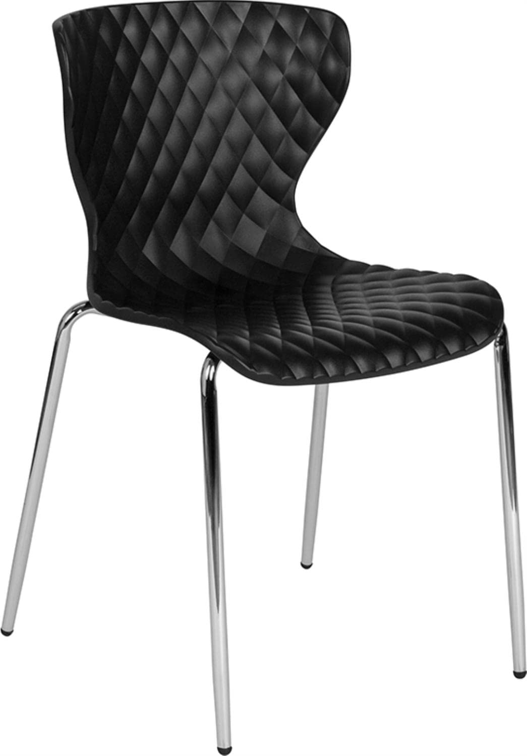 Flash Furniture 4 Pck. Lowell Contemporary Design Stapelstuhl aus weißem Kunststoff
