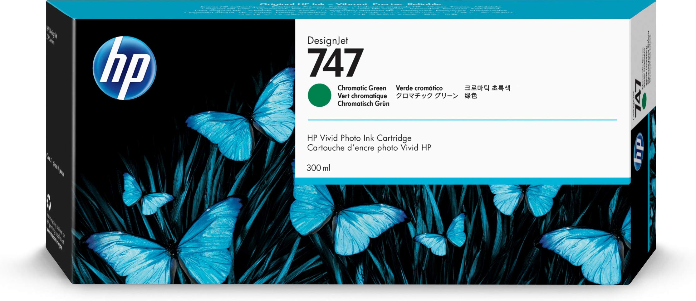 HP 747 Chromatic Green 300 ml Original-Tintenpatrone (P2V84A) für DesignJet Z9+ Großformatdrucker
