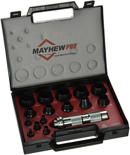 Mayhew Tools Mayhew Pro 66000 1/8-Inch to 1-3/16-Inch Imperial SAE Hollow Punch Set, 16-Piece