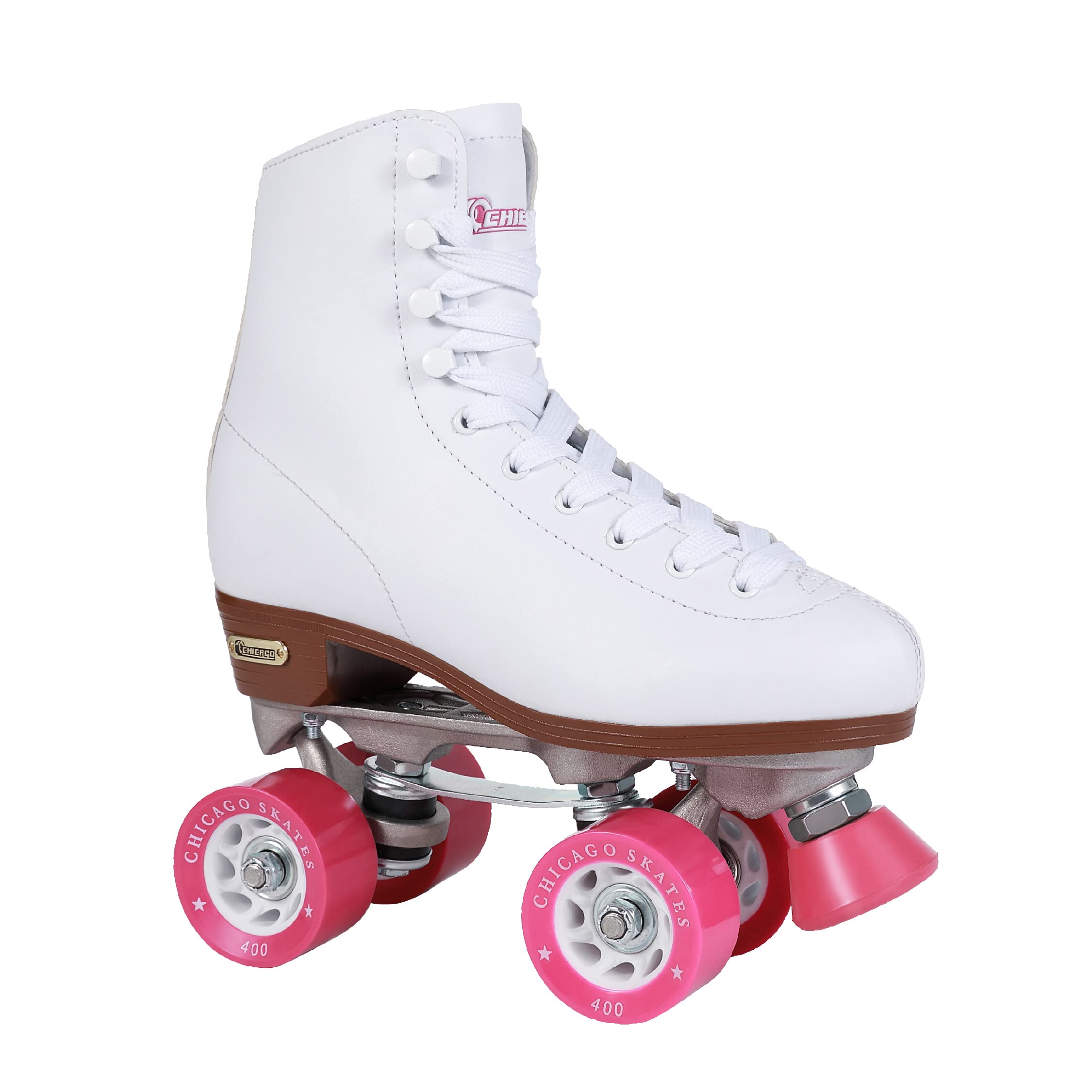 CHICAGO Klassische Rollschuhe für Damen und Mädchen – hochwertige weiße Quad-Rink-Skates
