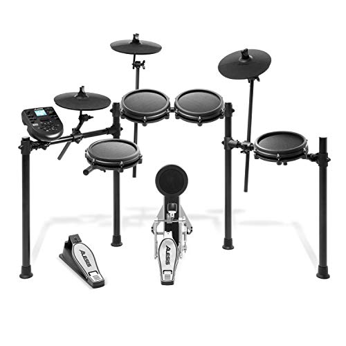 Alesis Nitro Mesh Kit – Achtteiliges Mesh-E-Drum-Set mit 385 Sounds + DRP100 – Referenz-Kopfhörer für E-Drums mit extremer Audio-Isolation