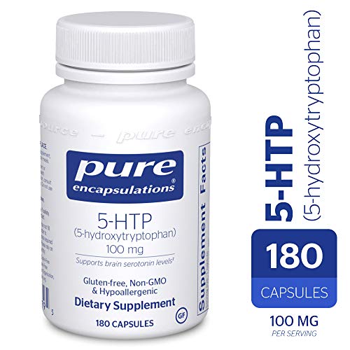 Pure Encapsulations - 5-HTP (5-Hydroxytryptophan) 100 mg. - Hypoallergenes Nahrungsergänzungsmittel zur Förderung der Serotoninsynthese * - 180 Kapseln
