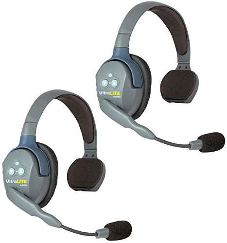 EARTEC UL2S UltraLITE Wireless-Vollduplex-Headset-Kommunikation für 2 Benutzer - 2 Einzelohr-Headsets