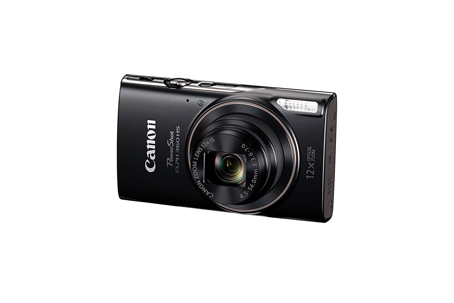Canon PowerShot ELPH 360 Digitalkamera mit 12-fachem optischen Zoom und Bildstabilisierung - Wi-Fi und NFC aktiviert (schwarz)