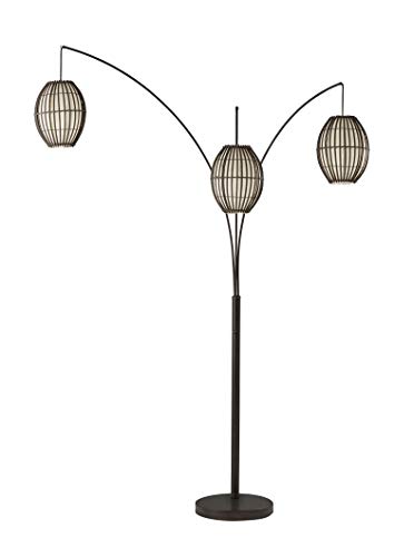 Adesso 4026-26 Maui Arc Lamp - 82-Zoll-Stehlampe mit 3 Lichtpunkten - Stehlampe in antikem Bronzefinish. Home Decor Beleuchtungskörper