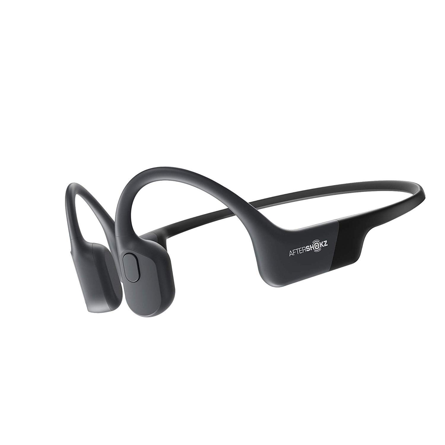 Aftershokz Aeropex – Open-Ear-Bluetooth-Knochenleitungs-Sportkopfhörer – schweißresistente kabellose Kopfhörer für Training und Laufen – integriertes Mikrofon – mit Sportgürtel
