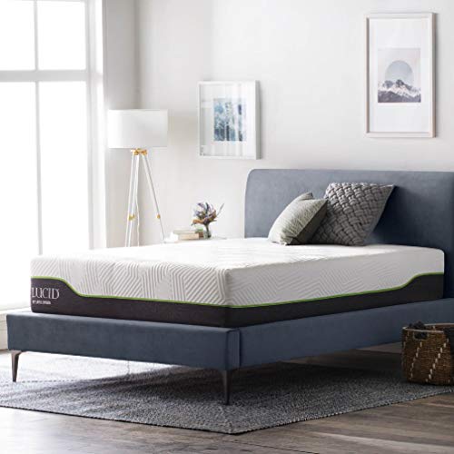 Lucid 12-Zoll-Volllatex-Hybridmatratze - Memory Foam - Reaktionsschnelle Latexschicht - Premium-Stahlspulen - mittleres festes Gefühl - temperaturneutral