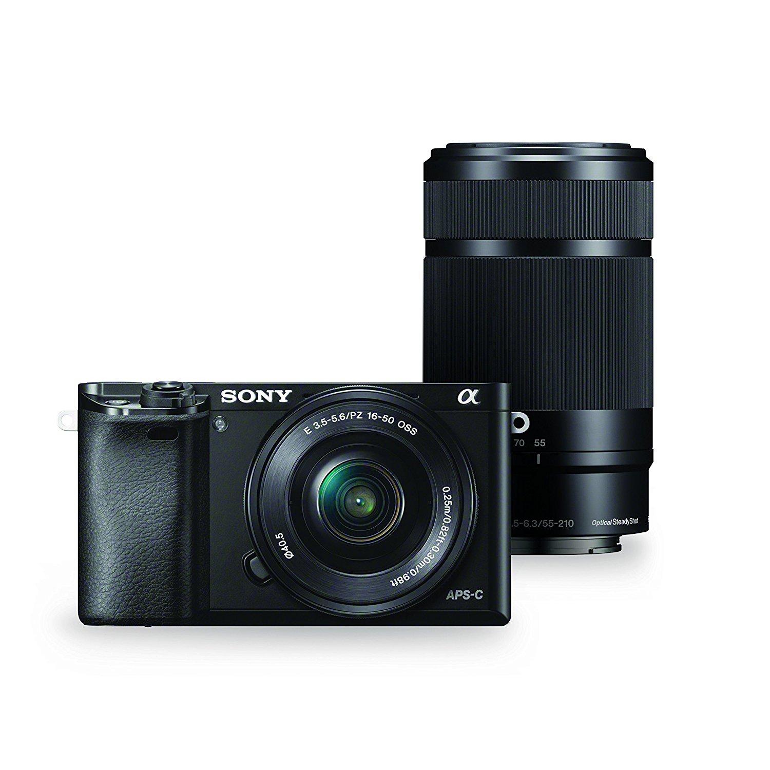 Sony Alpha a6000 Kamera mit 16-50 mm & 55-210 mm Objektiv & Imaging Software (Graphit)