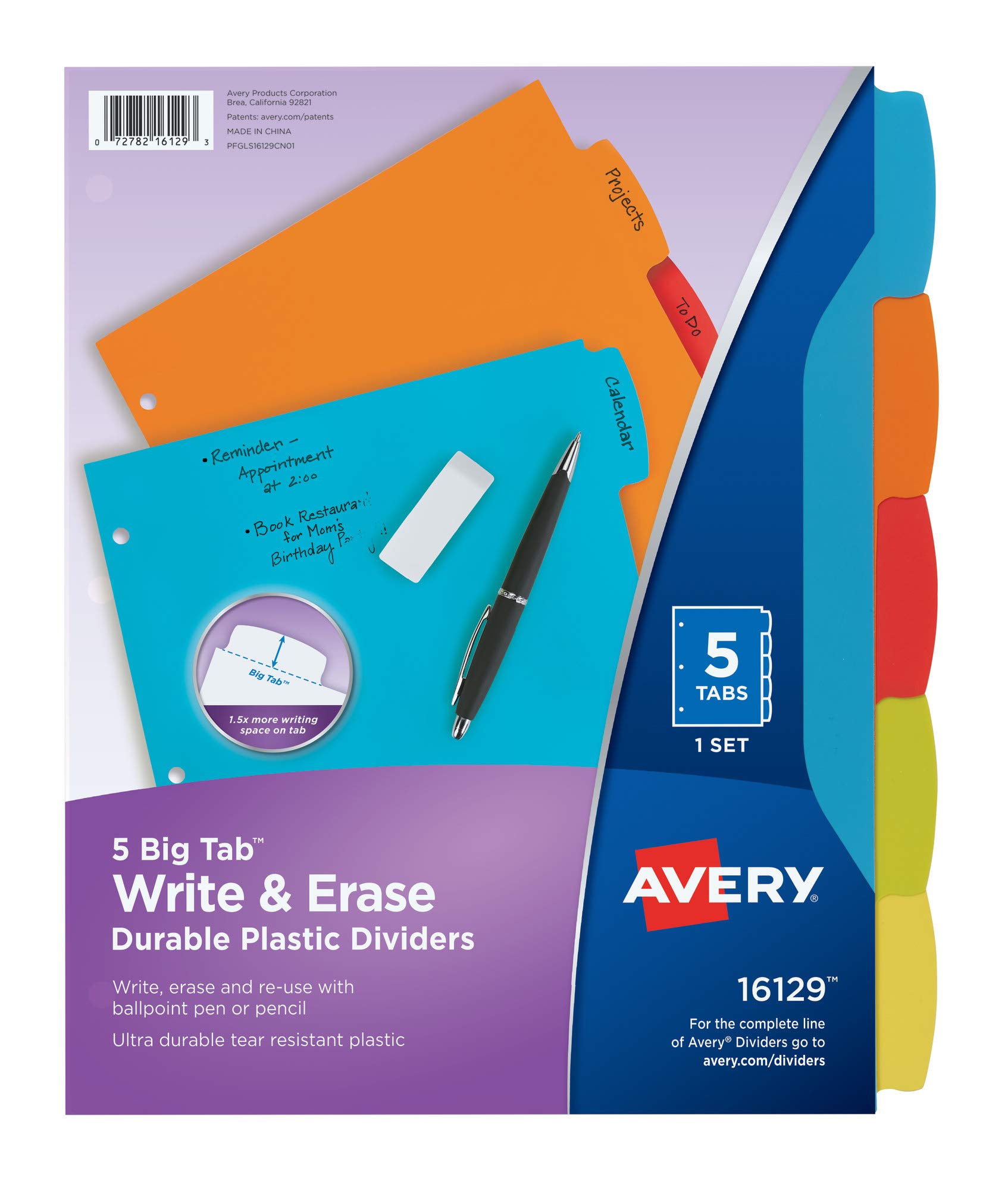 Avery Big Tab Write & Erase aus robustem Kunststoff 16129 7