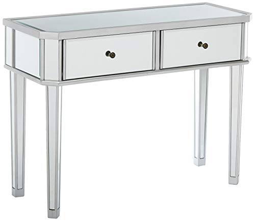 Powell Mirrored Silver Wood Console
