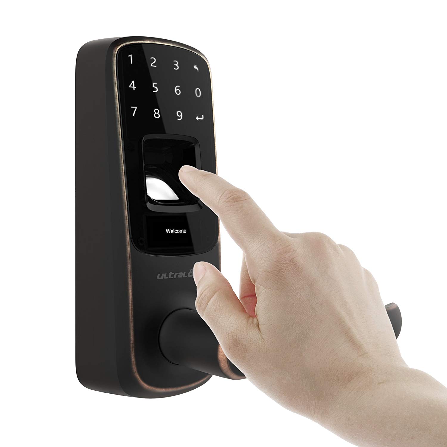 U-tec Ultraloq UL3 BT Bluetooth-fähiges Fingerabdruck- und Touchscreen-Smart-Schloss (Altbronze)