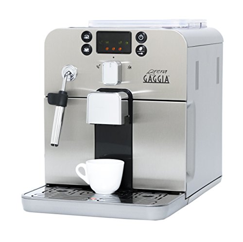 Gaggia Brera Super Automatic Espressomaschine in Silber. Pannarello Wand Schaum für Latte und Cappuccino Getränke. Espresso aus vorgemahlenem oder Bohnenkaffee.