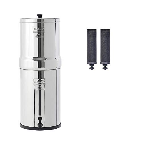 Berkey Crown Schwerkraft-Wasserfilter mit 2 schwarzen Reinigungselementen