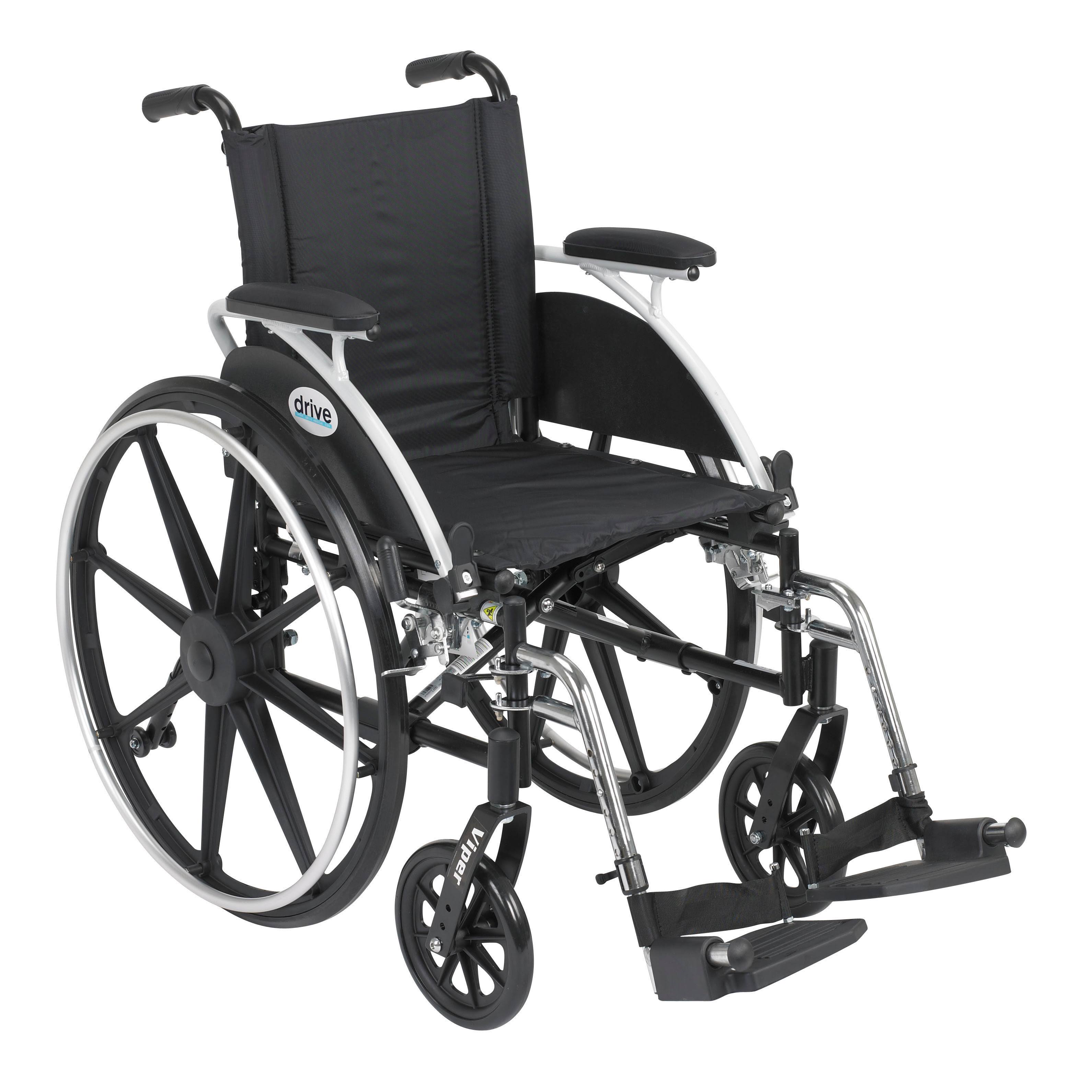 Drive Medical "Viper Rollstuhl mit verschiedenen Flip Back Desk Arm Styles und Front Rigging Optionen, Schwarz, 14 '"