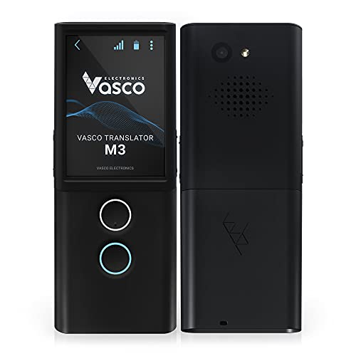 Vasco Electronics Vasco M3 Sprachübersetzergerät | Der einzige Übersetzer mit kostenlosem und unbegrenztem Internet in 200 Ländern | Fotoübersetzung | Europäische Marke