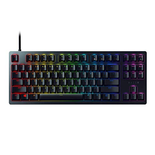  Razer Huntsman Tournament Edition TKL Tenkeyless Gaming-Tastatur: Schnellste Tastaturschalter aller Zeiten – Lineare optische Schalter – Chroma-RGB-Beleuchtung – PBT-Tastenkappen – Onboard-Speicher...